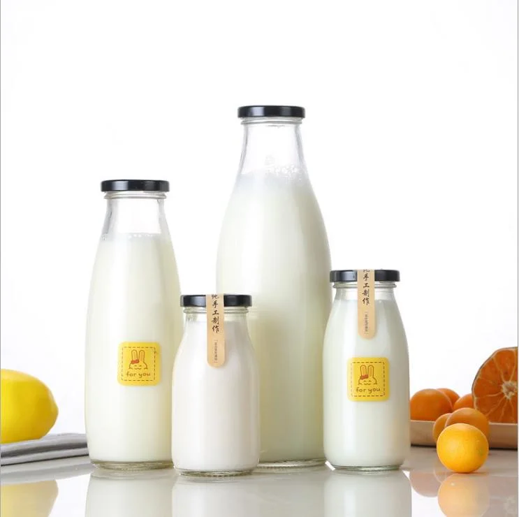 200ml 250ml 500ml 1 Liter Glass Beverage Bottles Wholesale Empty Milk Juice Bottles Glass Milk Bottle